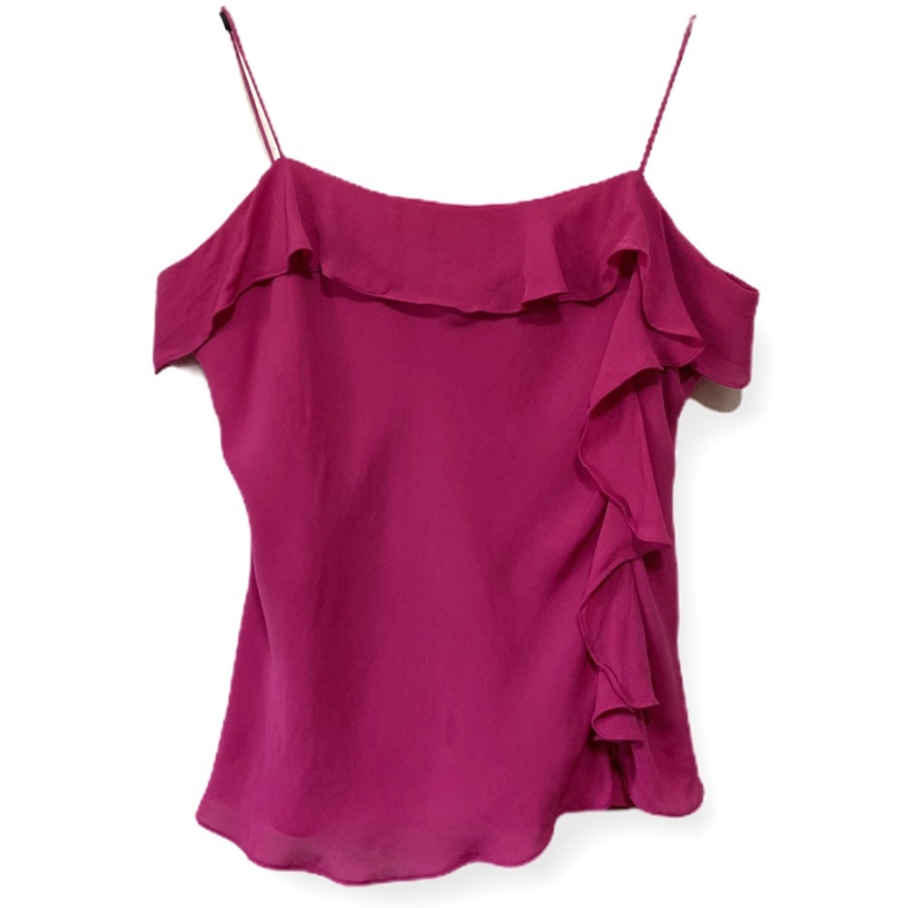 Lauren Ralph Lauren Fuchsia Ruffle Tank Blouse Top
